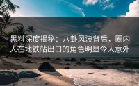 黑料深度揭秘：八卦风波背后，圈内人在地铁站出口的角色明显令人意外