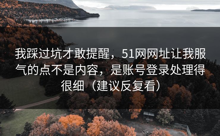我踩过坑才敢提醒，51网网址让我服气的点不是内容，是账号登录处理得很细（建议反复看）
