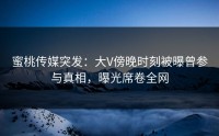 蜜桃传媒突发：大V傍晚时刻被曝曾参与真相，曝光席卷全网