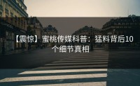 【震惊】蜜桃传媒科普：猛料背后10个细节真相